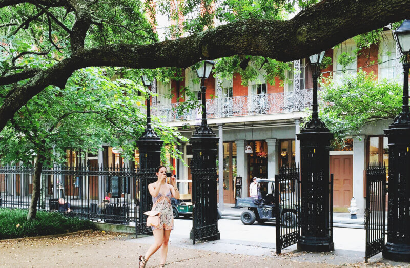 She's So Bright - Eva photographing in Jackson Square, New Orleans
