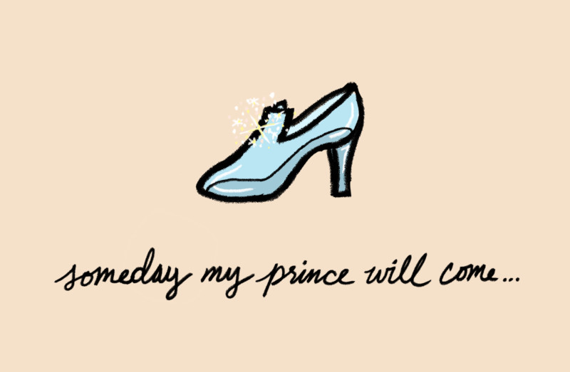 She's So Bright - How Cinderella F*cked Up My Early 20's. Cinderella, shoe, glass slipper, fairytale, happy ending, illustration.