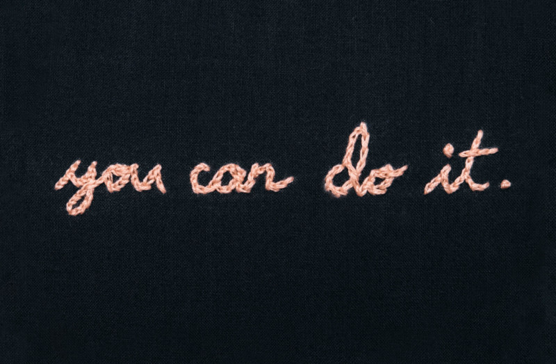 She's So Bright - Something to Believe in. Motivation, motivational quote, lettering, handlettering, embroidery. You can do it.