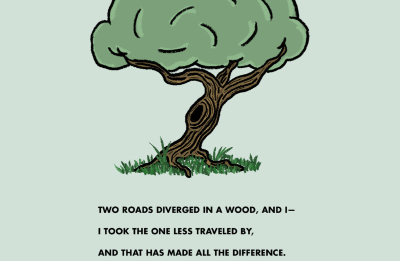 Two Roads, or Maybe Three - She's So Bright, Opinion, Illustration, Graphic, Thoughts, Robert Frost, Two Roads, Life, Destiny